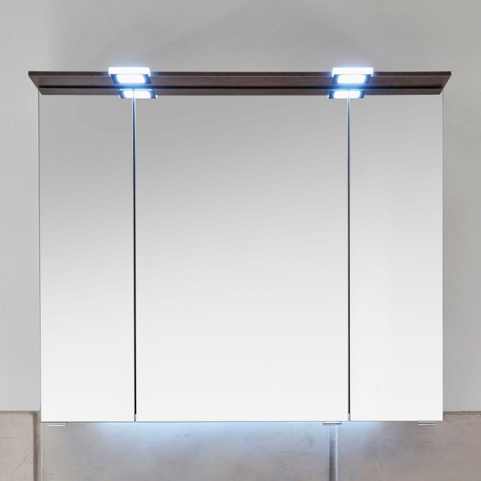 Pelipal Serie 6910 Spiegelschrank 85 cm inkl. LED-Beleuchtung im Kranz, Modul Position links außen