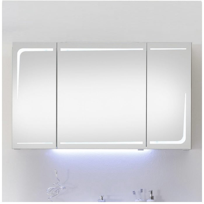 Pelipal Serie 7005 Spiegelschrank 120 x 17 x 70 cm mit Waschplatzbeleuchtung, Modul unten