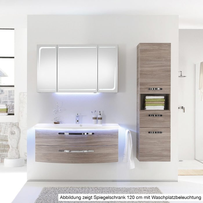 Pelipal Serie 7005 Spiegelschrank 80 x 17 x 70 cm große Tür links, Modul rechts außen