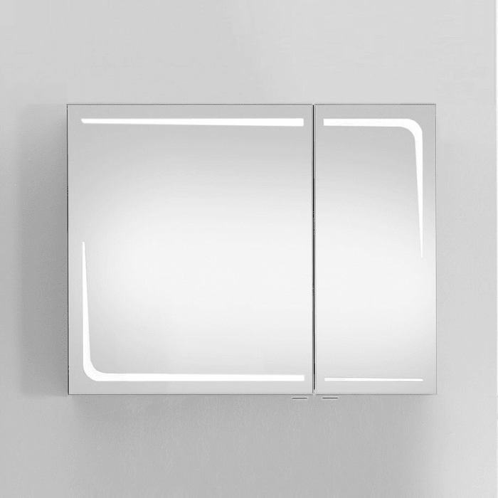 Pelipal Serie 7005 Spiegelschrank 80 x 17 x 70 cm, mit Waschplatzbeleuchtung und LED Beleuchtung in den Türen