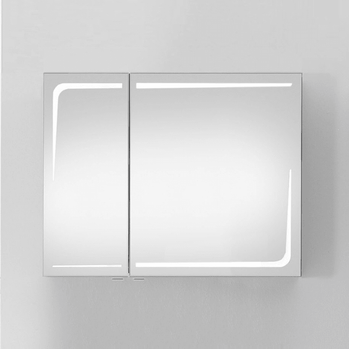 Pelipal Serie 7005 Spiegelschrank 80 x 17 x 70 cm, mit Waschplatzbeleuchtung und LED Beleuchtung in den Türen