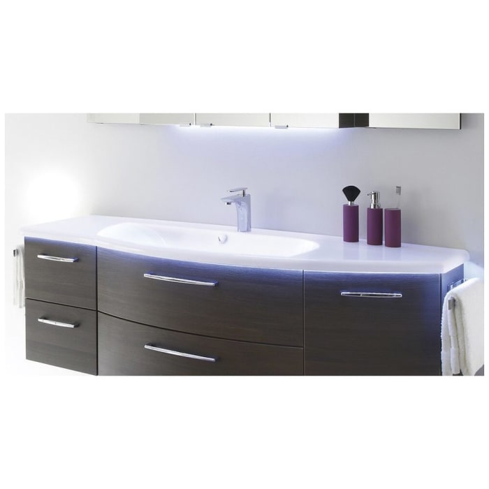 Pelipal Serie 7005 Mineralmamor-Waschtisch 154,8 cm Ablage rechts, mit LED Zusatzbeleuchtung