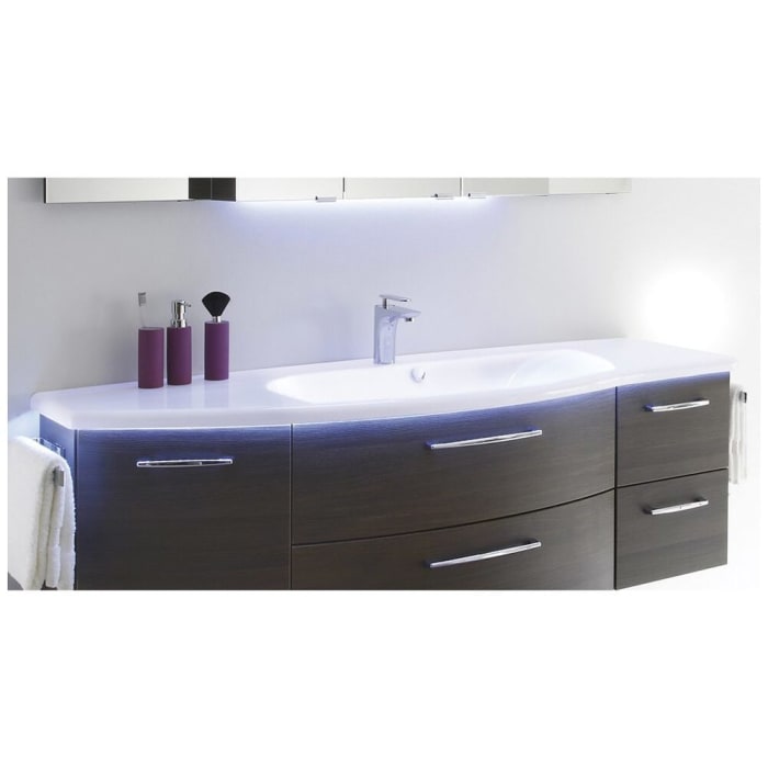 Pelipal Serie 7005 Mineralmamor-Waschtisch 154,8 cm, Ablage links, ohne Hahnloch