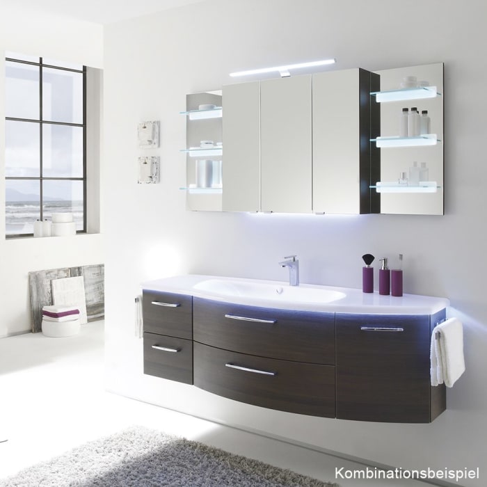 Pelipal Serie 7005 Mineralmamor-Waschtisch 154,8 cm Ablage rechts, mit LED Zusatzbeleuchtung