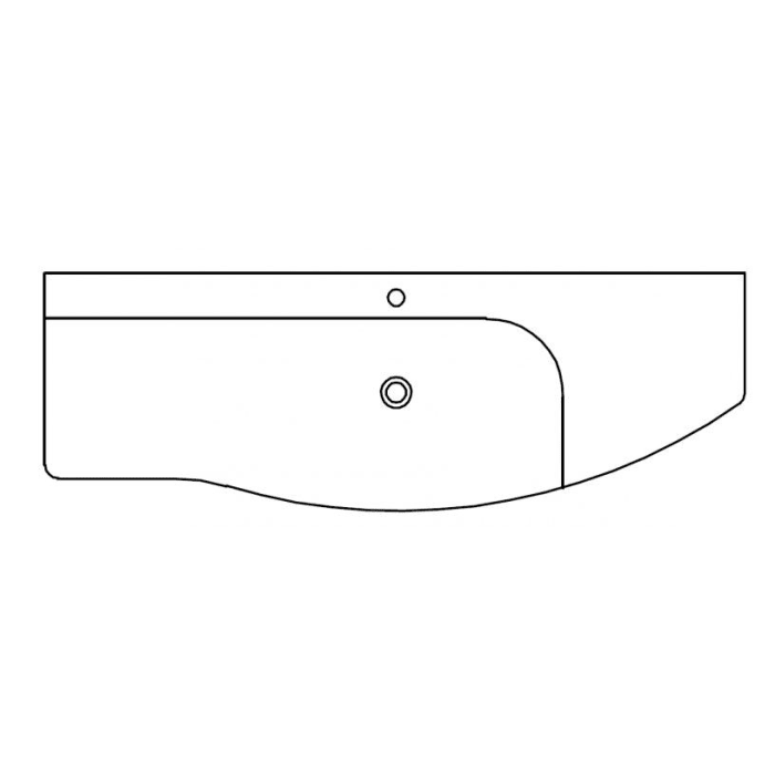 Pelipal Serie 7005 Mineralmamor-Waschtisch 154,8 cm, Ablage rechts