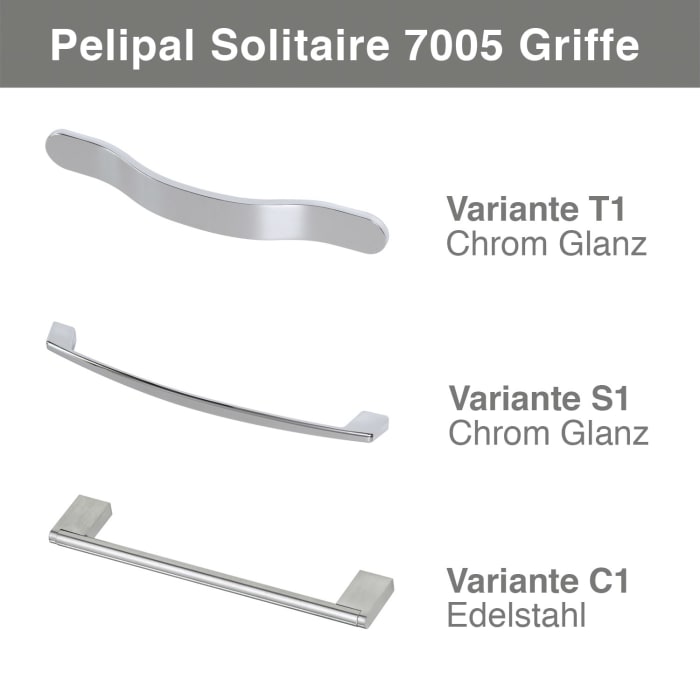 Pelipal Serie 7005 Waschtischunterschrank 150,6 x 49,8 x 48 cm, mit 2 Drehtüren, 2 Auszügen, Griff C1