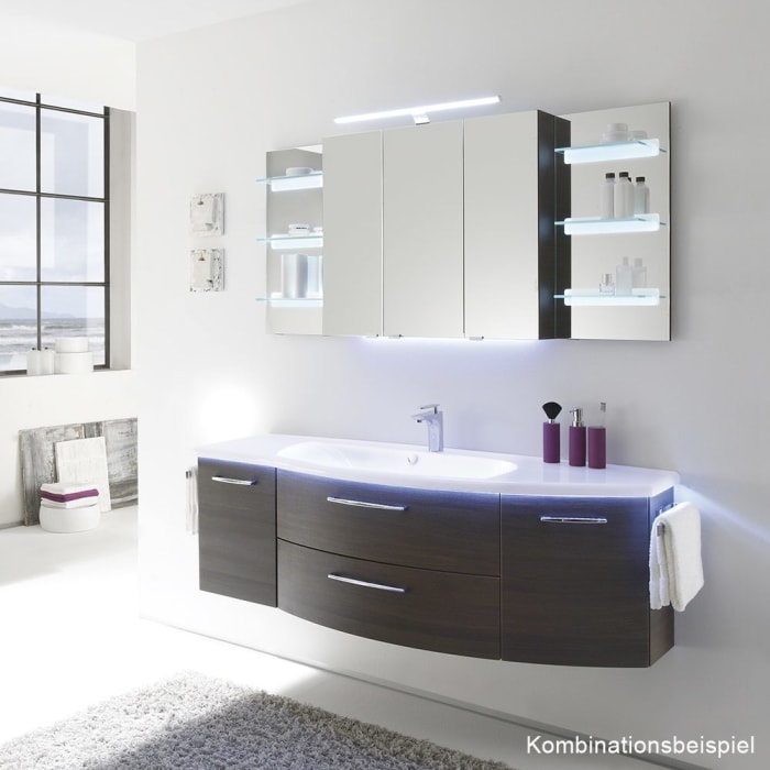 Pelipal Serie 7005 Waschtischunterschrank 150,6 x 49,8 x 48 cm, mit 2 Drehtüren, 2 Auszügen, Griff T1