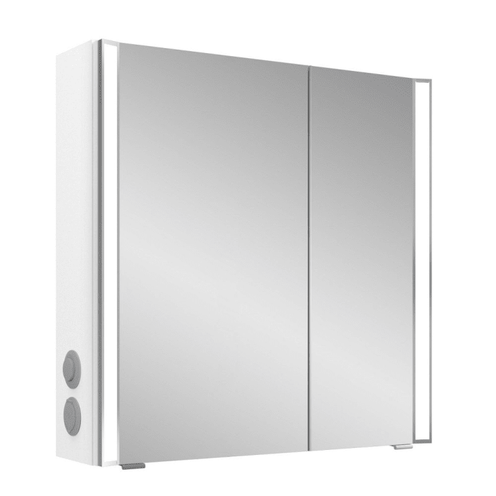 Pelipal S25 Spiegelschrank mit seitl. LED Lichtprofil 70 x 17 x 70 cm, große Tür links, Modul links