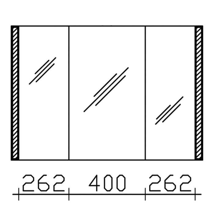 Pelipal S25 Spiegelschrank mit seitl. LED Lichtprofil 100 x 17 x 70 cm, Modul rechts außen