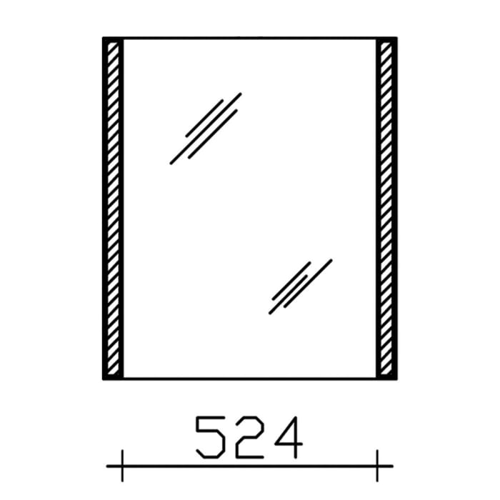 Pelipal S25 Spiegelschrank mit seitl. LED Lichtprofil 60 x 17 x 70 cm Anschlag rechts, Modul links