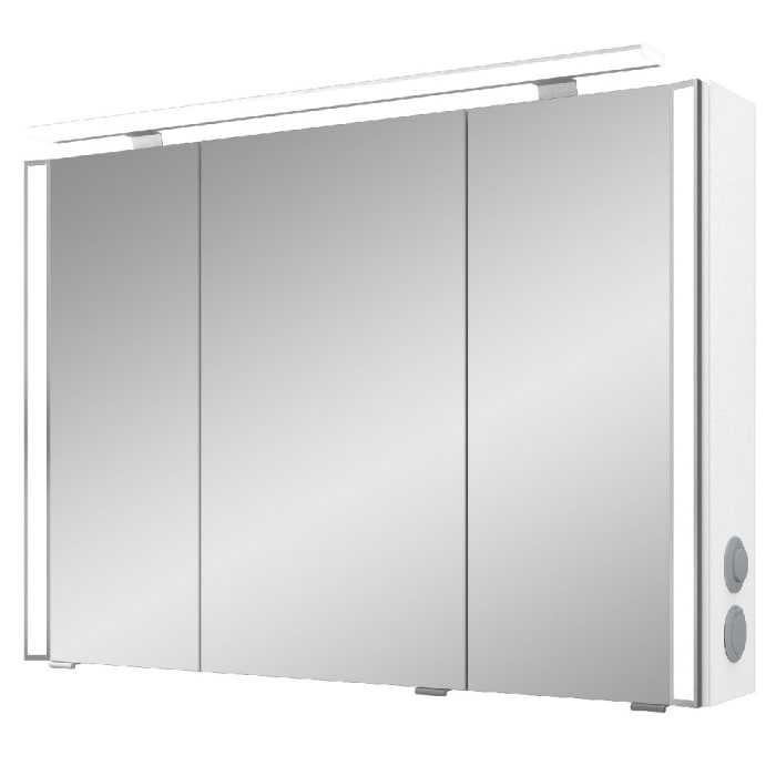 Pelipal S26 Spiegelschrank mit seitl. LED Lichtprofil 100 x 17 x 70 cm, Modul rechts außen