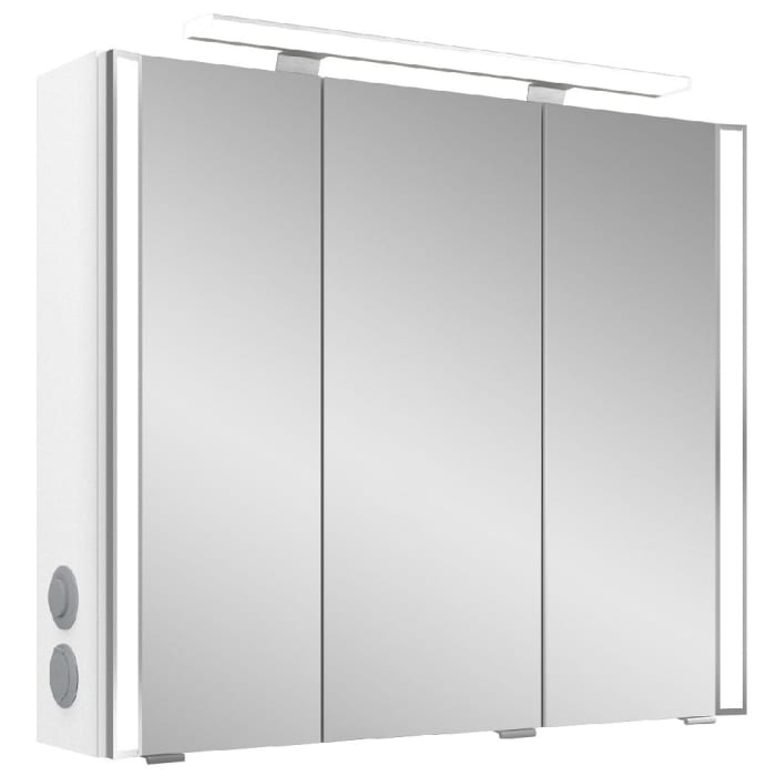 Pelipal S26 Spiegelschrank mit seitl. LED Lichtprofil 80 x 17 x 70 cm, Modul links außen