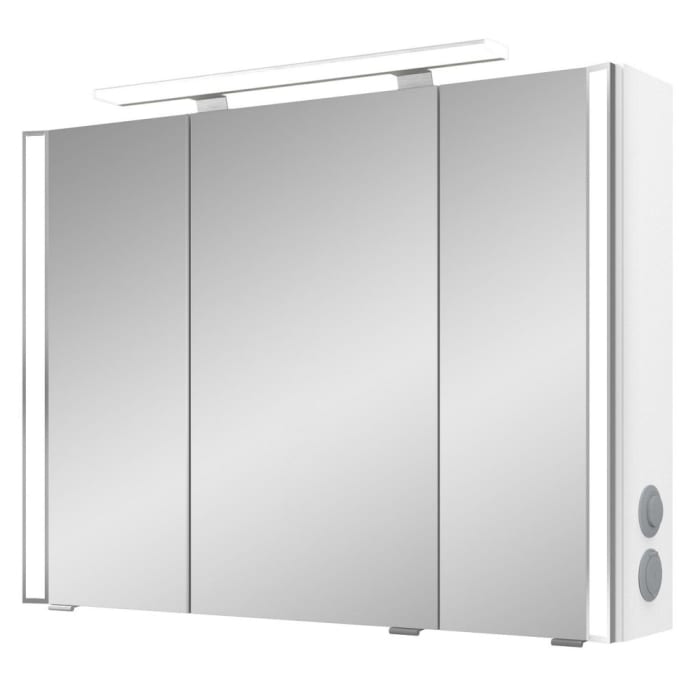 Pelipal S26 Spiegelschrank mit seitl. LED Lichtprofil 90 x 17 x 70 cm, Modul rechts außen