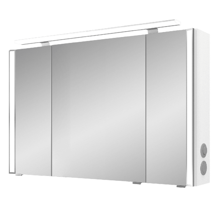 Pelipal S26 Spiegelschrank mit seitl. LED Lichtprofil 110 x 17 x 70 cm, Modul rechts außen