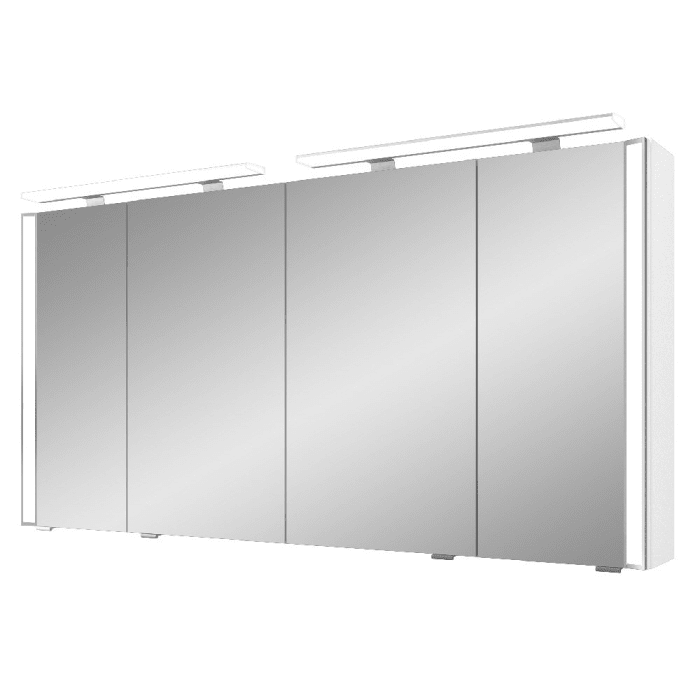 Pelipal S26 Spiegelschrank mit seitl. LED Lichtprofil 140 x 17 x 70 cm, 2 Module unten