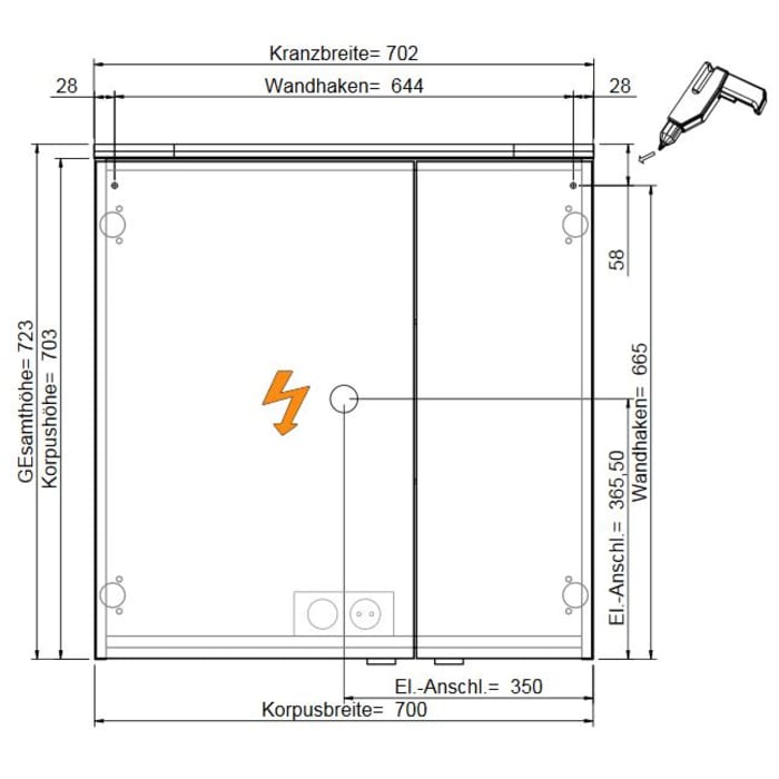 Pelipal Balto Spiegelschrank 70 cm mit LED-Kranzbeleuchtung