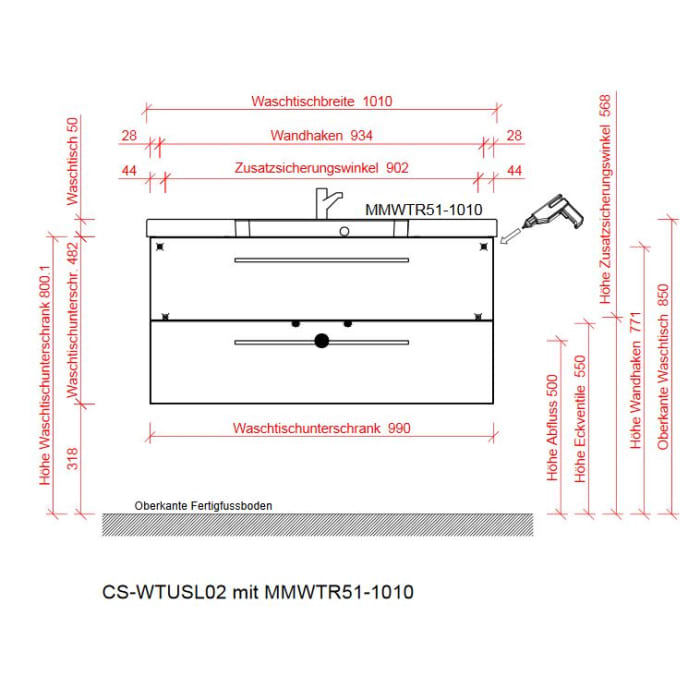 Pelipal Cassca Waschtischkombination 101 cm