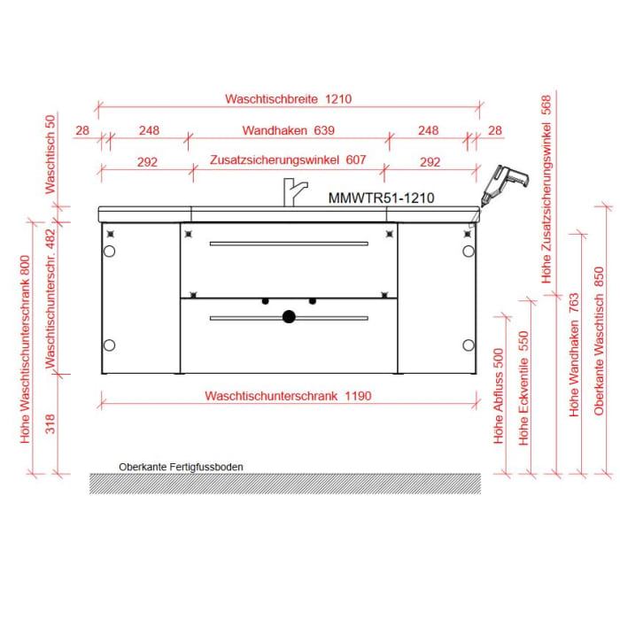 Pelipal Cassca Waschtischkombination 121 cm
