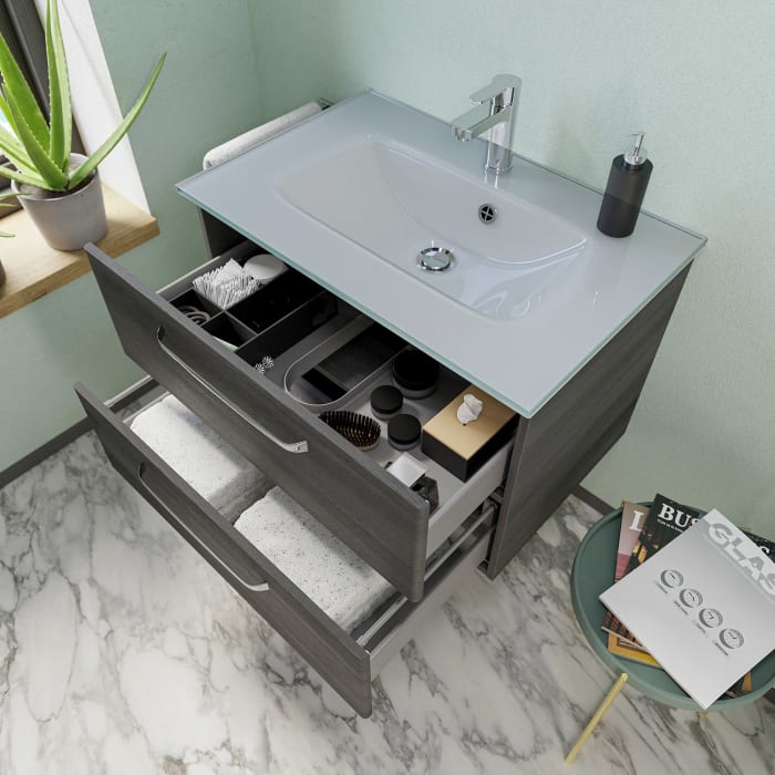 Pelipal Trentino Möbelkombination mit Glaswaschtisch 107 cm, SPS 3D