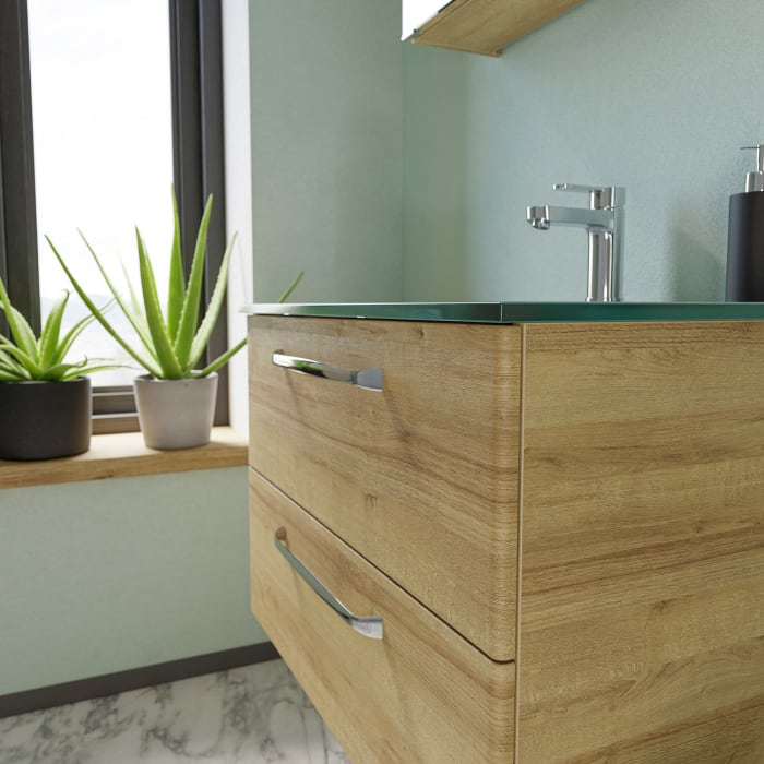 Pelipal Trentino Möbelkombination mit Glaswaschtisch 77 cm, SPS 3D