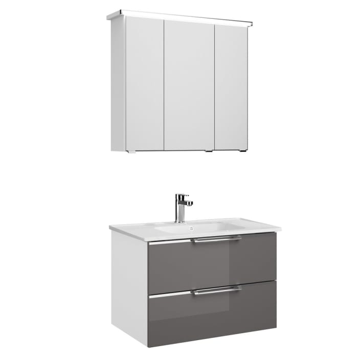 Pelipal Trentino Möbelkombination mit Keramikwaschtisch 78 cm, SPS mit LED Profil