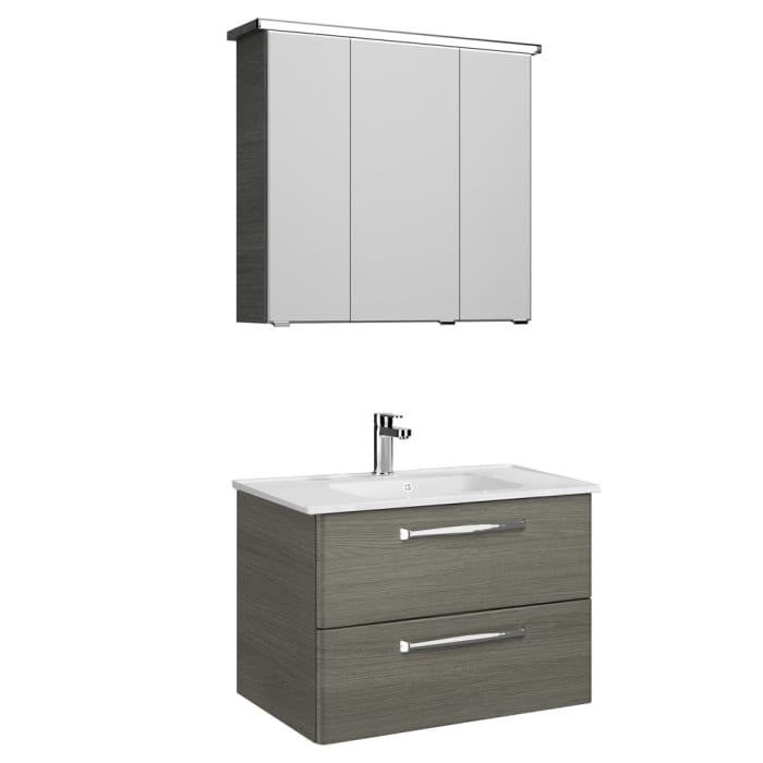 Pelipal Trentino Möbelkombination mit Keramikwaschtisch 78 cm, SPS mit LED Profil