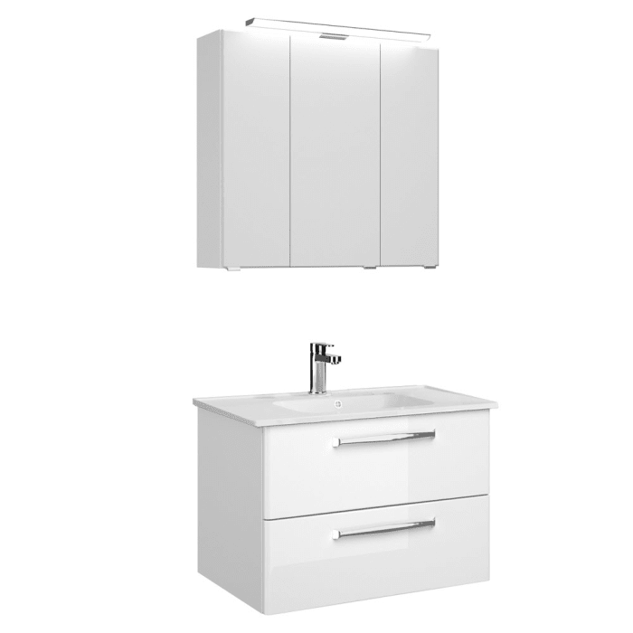 Pelipal Trentino Möbelkombination mit Keramikwaschtisch 78 cm, SPS mit LED Aufbauleuchte