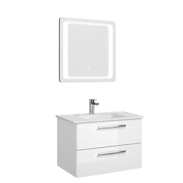 Pelipal Trentino Möbelkombination mit Keramikwaschtisch 78 cm, LED Spiegel