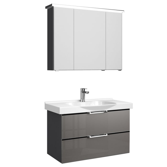 Pelipal Trentino Möbelkombination mit Keramikwaschtisch 92 cm, SPS mit LED Profil