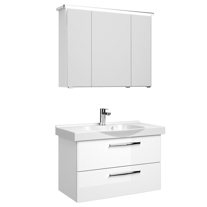 Pelipal Trentino Möbelkombination mit Keramikwaschtisch 92 cm, SPS mit LED Profil