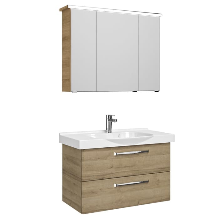 Pelipal Trentino Möbelkombination mit Keramikwaschtisch 92 cm, SPS mit LED Profil