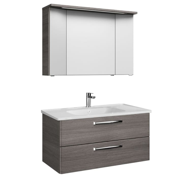 Pelipal Trentino Möbelkombination mit Keramikwaschtisch 108 cm, SPS 3D mit LED Leuchte im Kranzboden