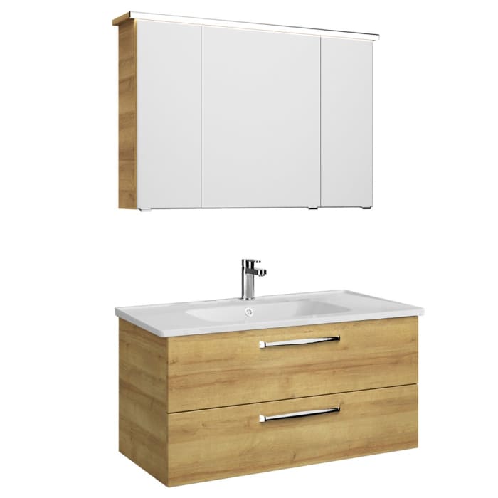 Pelipal Trentino Möbelkombination mit Keramikwaschtisch 108 cm, SPS mit LED Profil