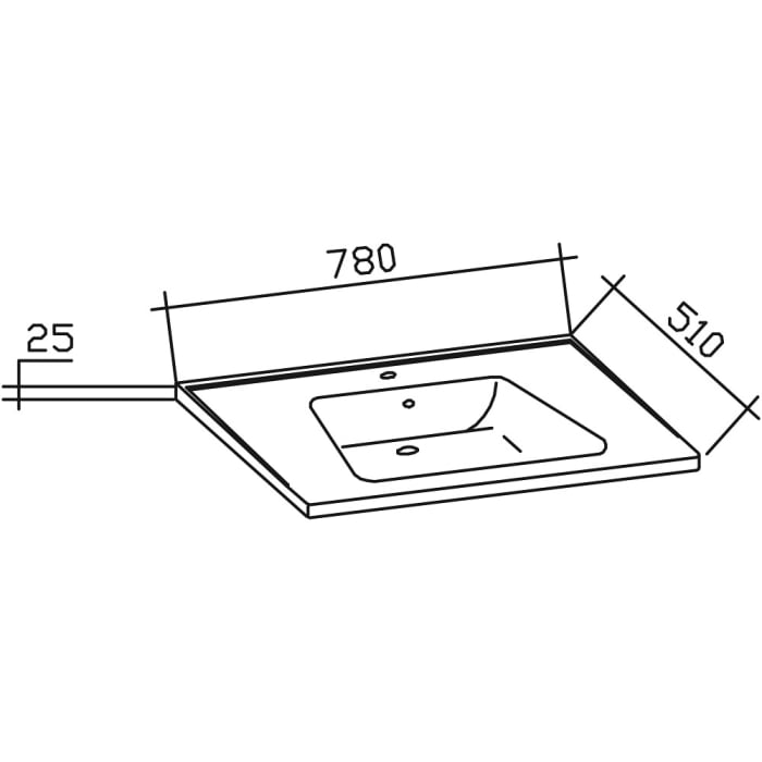 Pelipal Trentino Möbelkombination mit Keramikwaschtisch 78 cm, SPS 3D mit LED Leuchte im Kranzboden