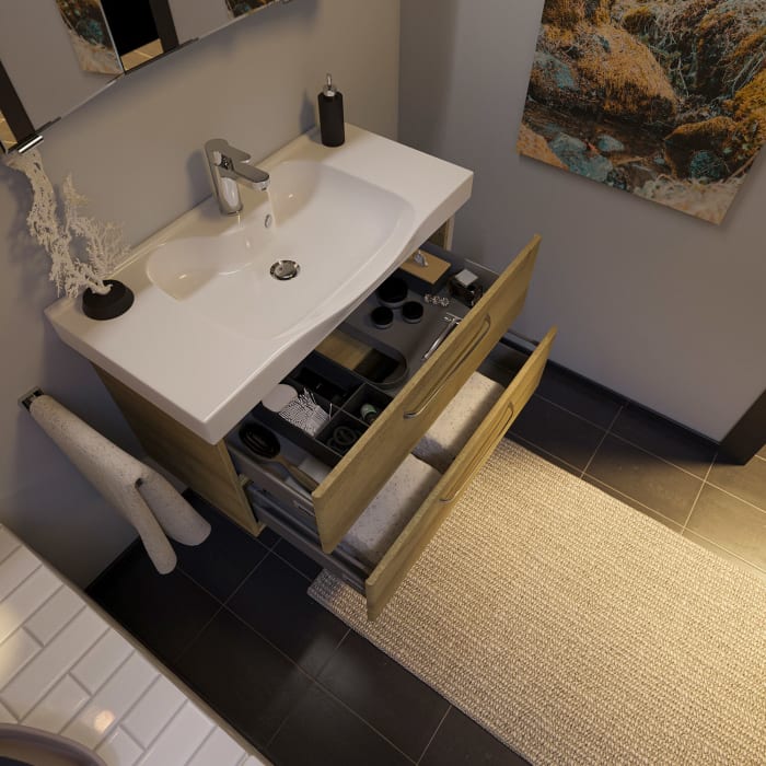 Pelipal Trentino Möbelkombination mit Keramikwaschtisch 92 cm, LED Spiegel