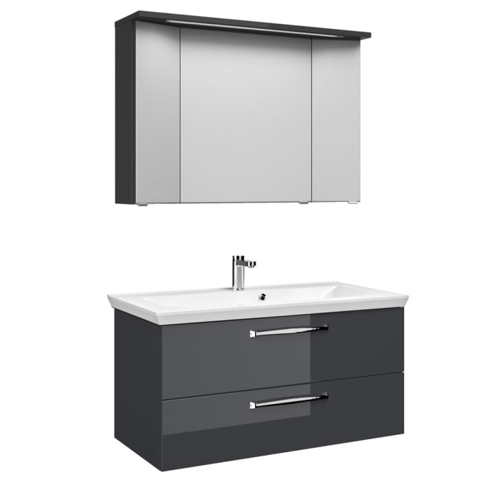 Pelipal Trentino Möbelkombination mit Mineralmarmorwaschtisch 110 cm, SPS 3D