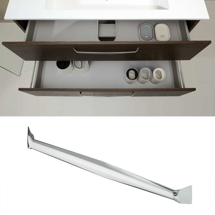 Pelipal Trentino Möbelkombination mit Mineralmarmorwaschtisch 80 cm, LED Spiegel