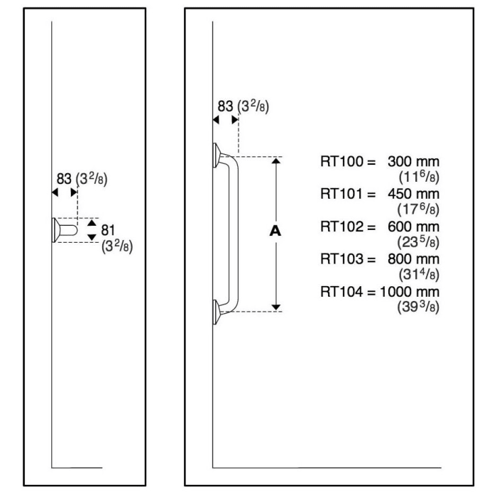 Pressalit Haltegriff 100 cm Handgriff