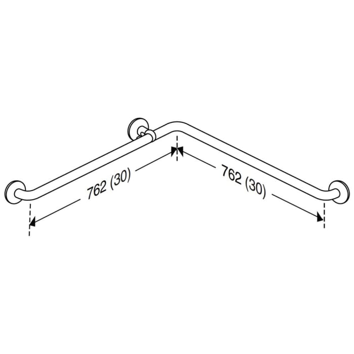 Pressalit Haltegriff Eckhandlauf 76,2 x 76,2 cm
