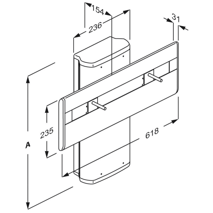 Pressalit PLUS Waschtisch-Lifter mit kabelgebundener Fernbedienung, elektrisch höhenverstellbar