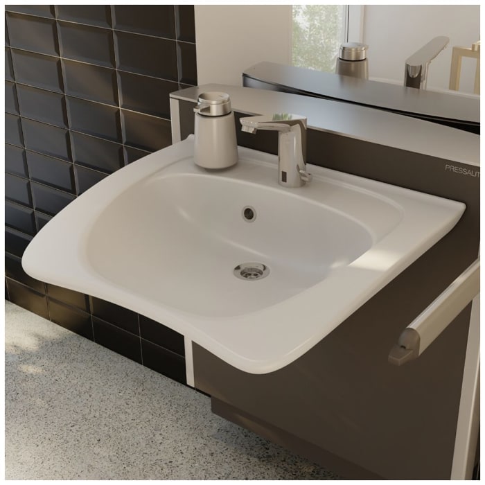 Pressalit Matrix Curve II Waschtisch 60 cm mit Hahnloch mit Überlauf