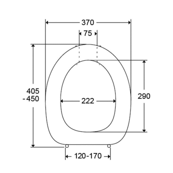 Pressalit WC-Sitz Dania R27 ohne Deckel mit Spezialscharnier