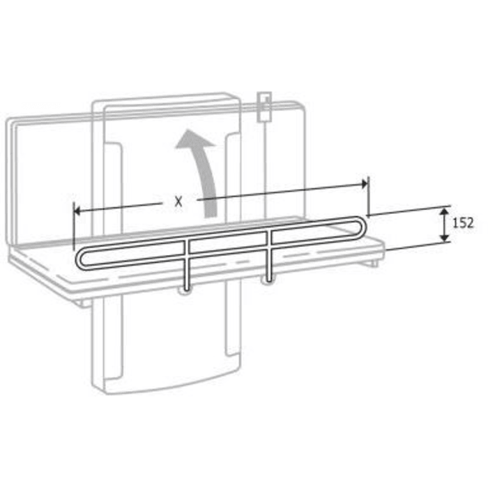 Pressalit Seitengitter für hochklappbare Wickeltische Länge von 90 - 140 cm