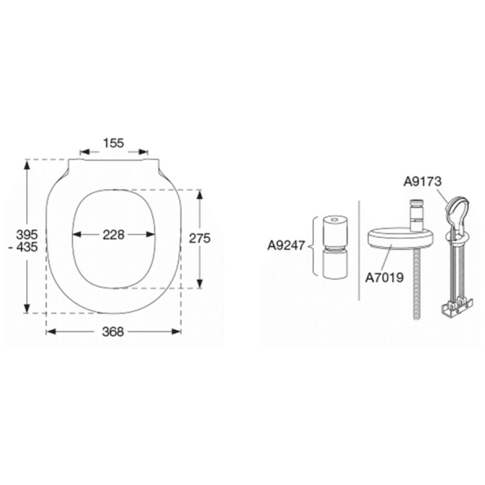 Pressalit WC-Sitz Connexion 980 mit Absenkautomatik zu Ideal St. Connect