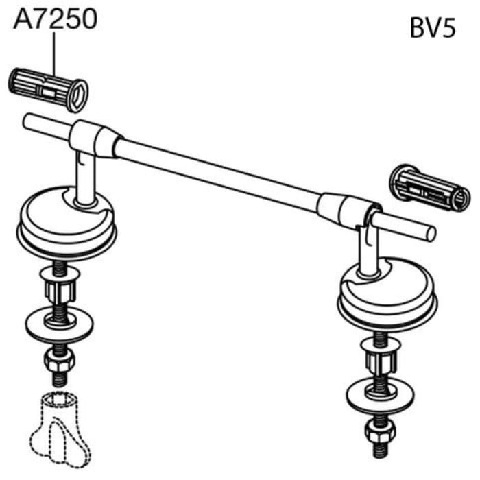 Pressalit WC-Sitz Projecta 54 antibakteriell inkl. BV5 Spezialscharnier und durchgehender Welle, universal