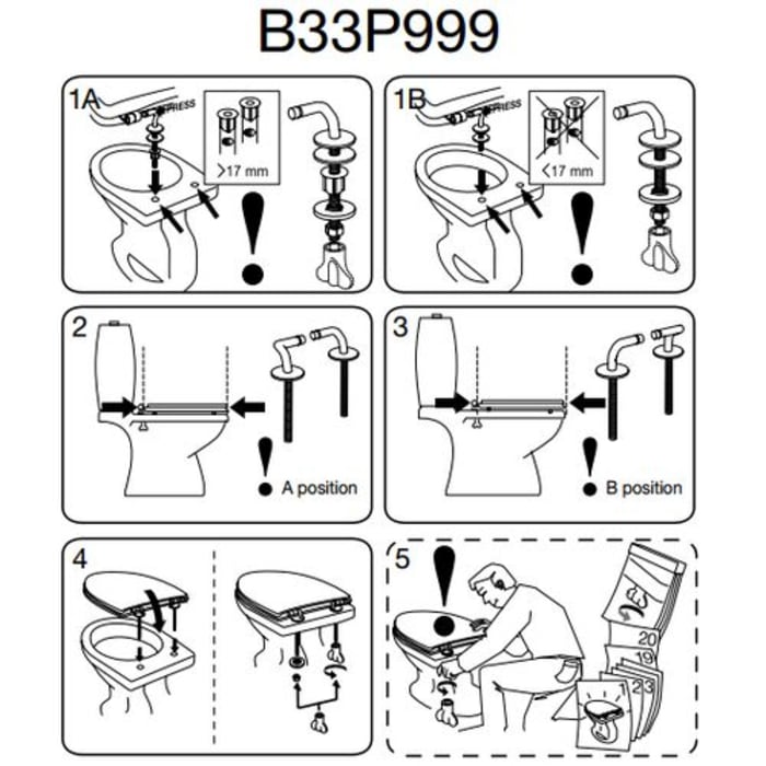 Pressalit Festscharnier B33 für WC-Sitz Magnum
