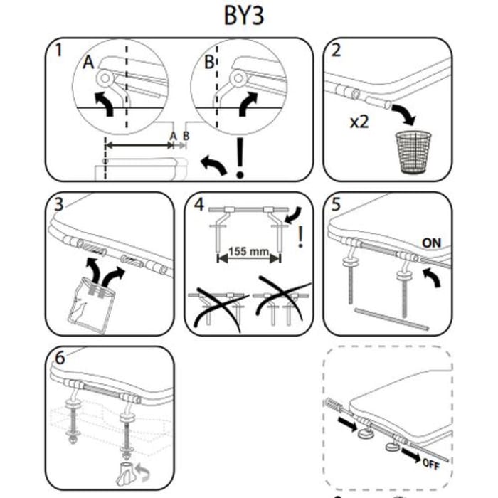 Pressalit Spezialscharnier BY3, fest