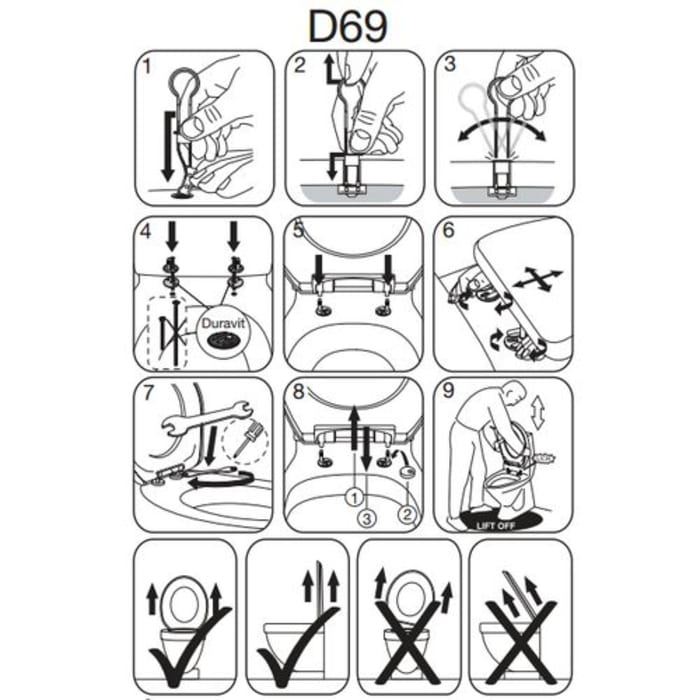 Pressalit Universal-Flex-Scharnier D69 mit Kippanker