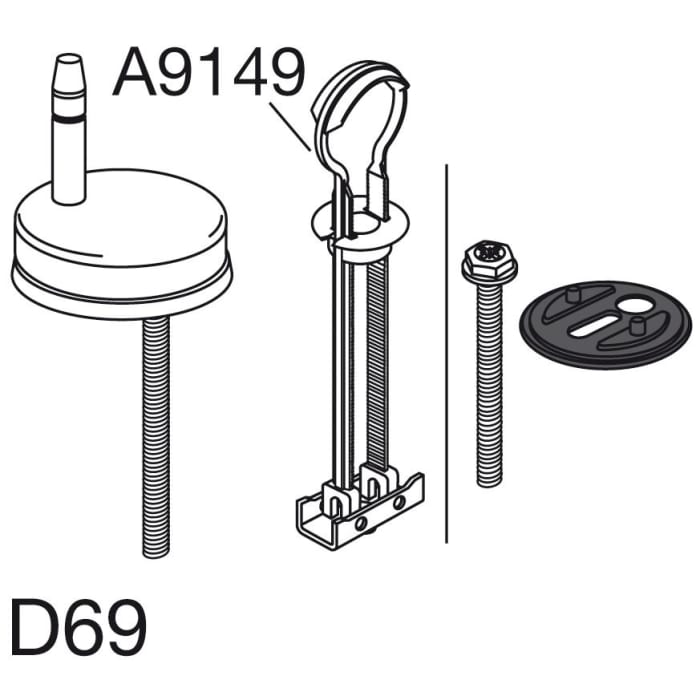 Pressalit Universal-Flex-Scharnier D69 mit Kippanker