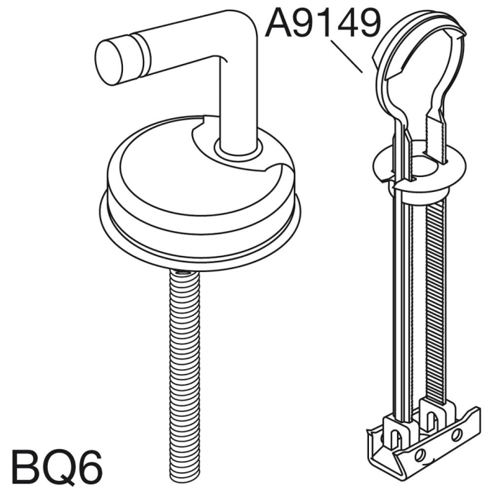 Pressalit Universalscharnier BQ6 mit Kippanker für WC-Sitz Objecta D